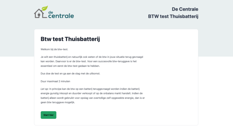 Check of u in aanmerking komt btw teruggave op uw thuisaccu via De Centrale